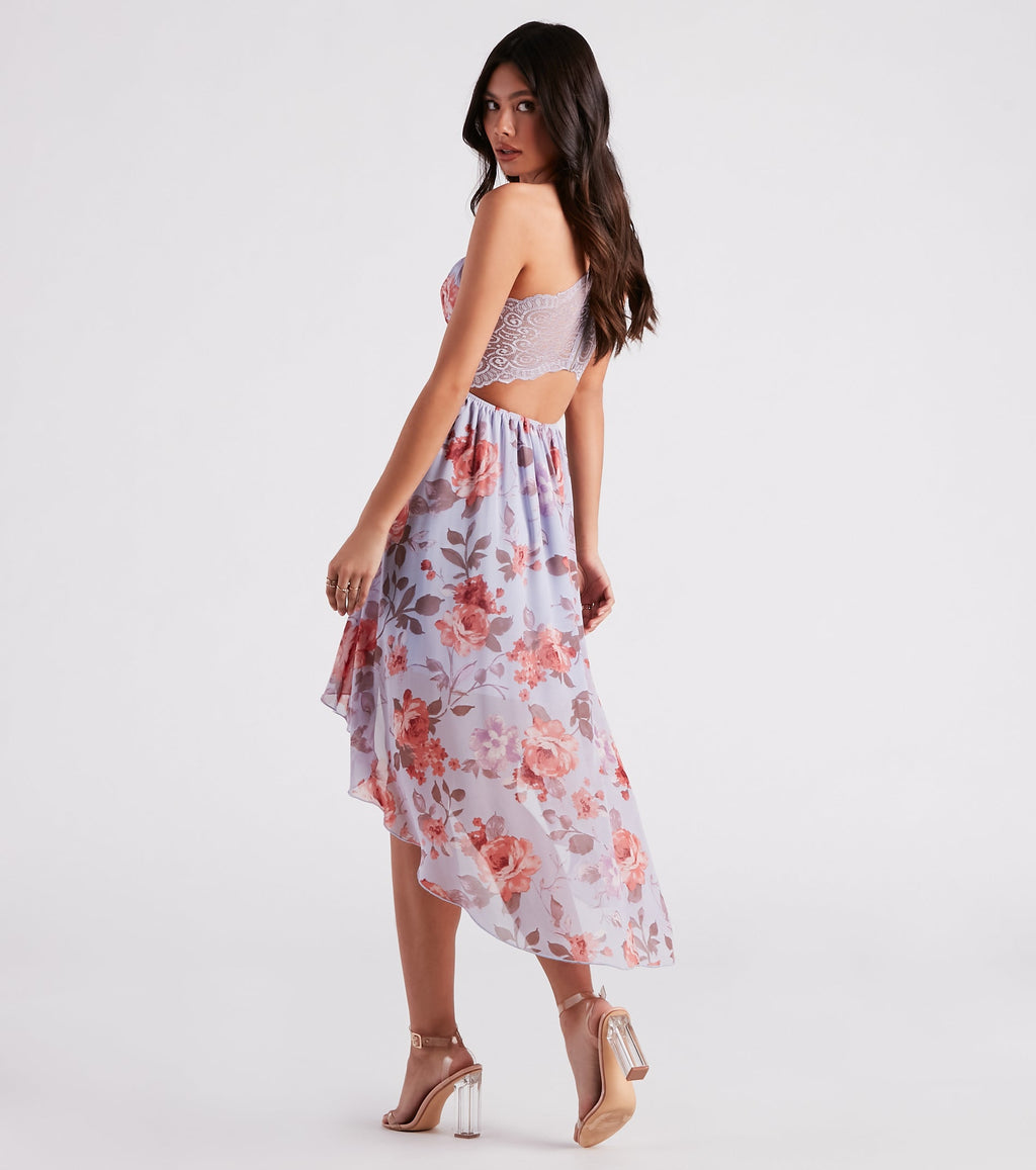 Sugar And Spice Floral High-Low Dress